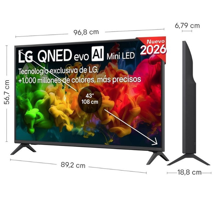LG Smart TV QNED evo AI QNED8EB 43 pulgadas Ultra HD 4Q MiniLED webOS 26 2026